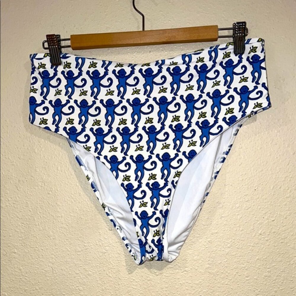 Women’s Roller Rabbit Monkey with Bananas graphic swim bottoms size XL